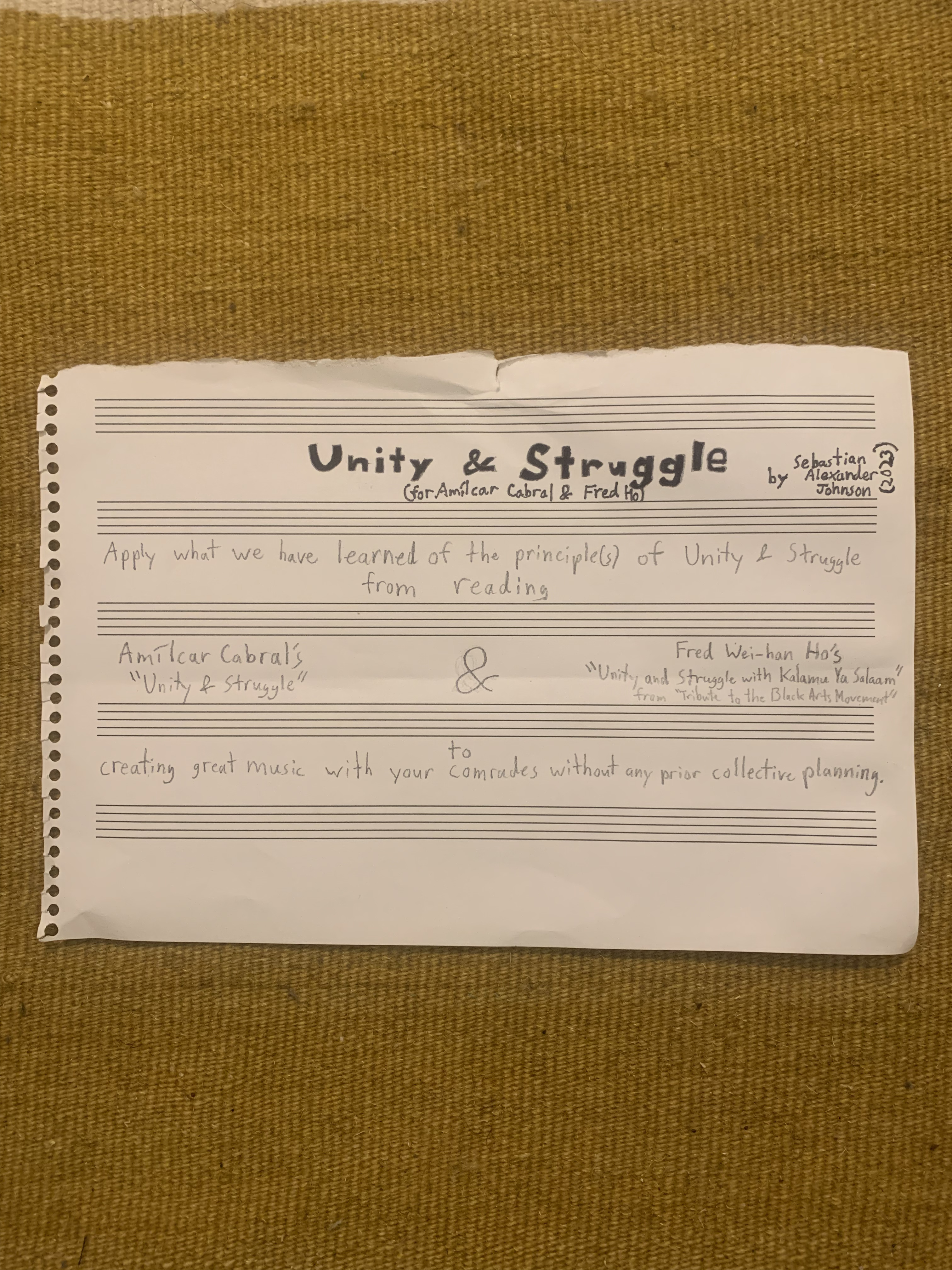 Unity & Struggle Sheet Music
